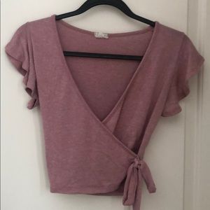 Rusty pink cross crop top